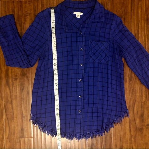 Westbound Blue and Black Plaid Long-sleeved Button-up Size PM - Picture 5 of 10